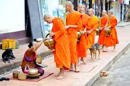 Monks' procession Tak Bat