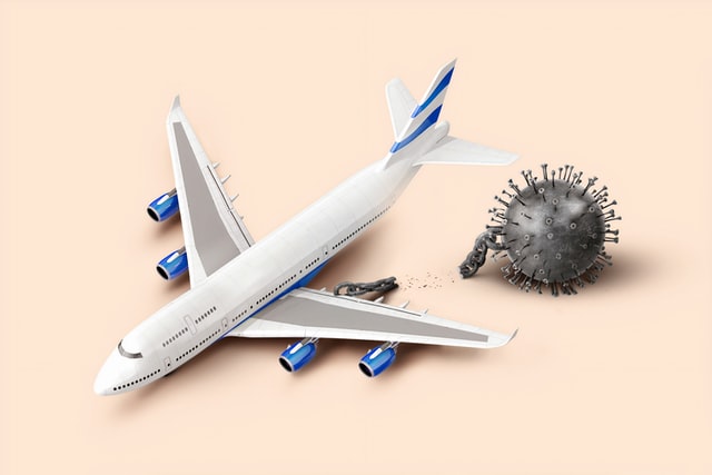 Picture of plane and virus